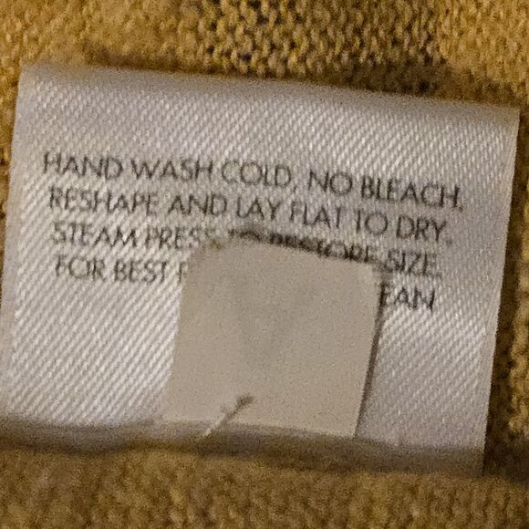 Eileen Fisher Open Front Cardigan L Butter Yellow Linen Cotton Blend Coastal - Picture 5 of 8